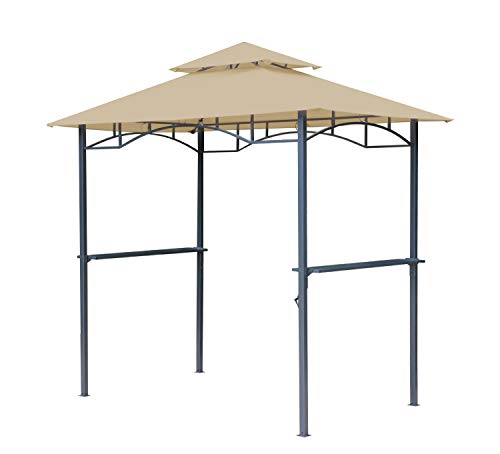 GRASEKAMP Qualität seit 1972 BBQ Grillpavillon 1,5x2,4m mit Flammschutzdach und Abzug Sand...